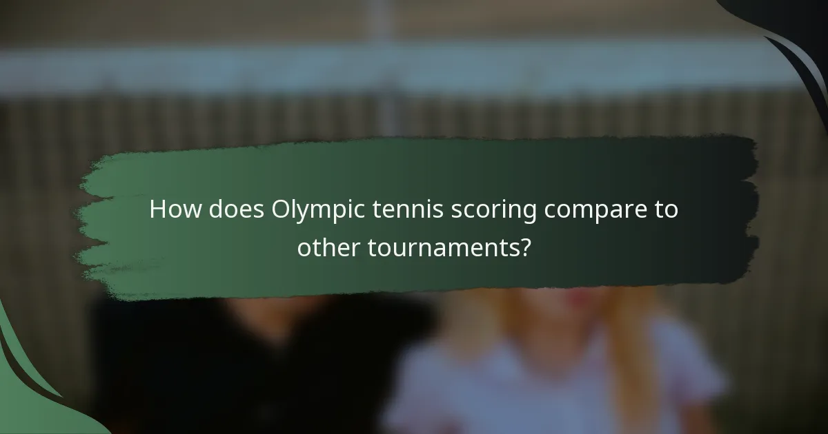 How does Olympic tennis scoring compare to other tournaments?