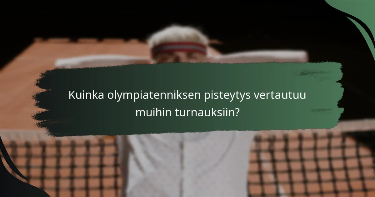 Kuinka olympiatenniksen pisteytys vertautuu muihin turnauksiin?