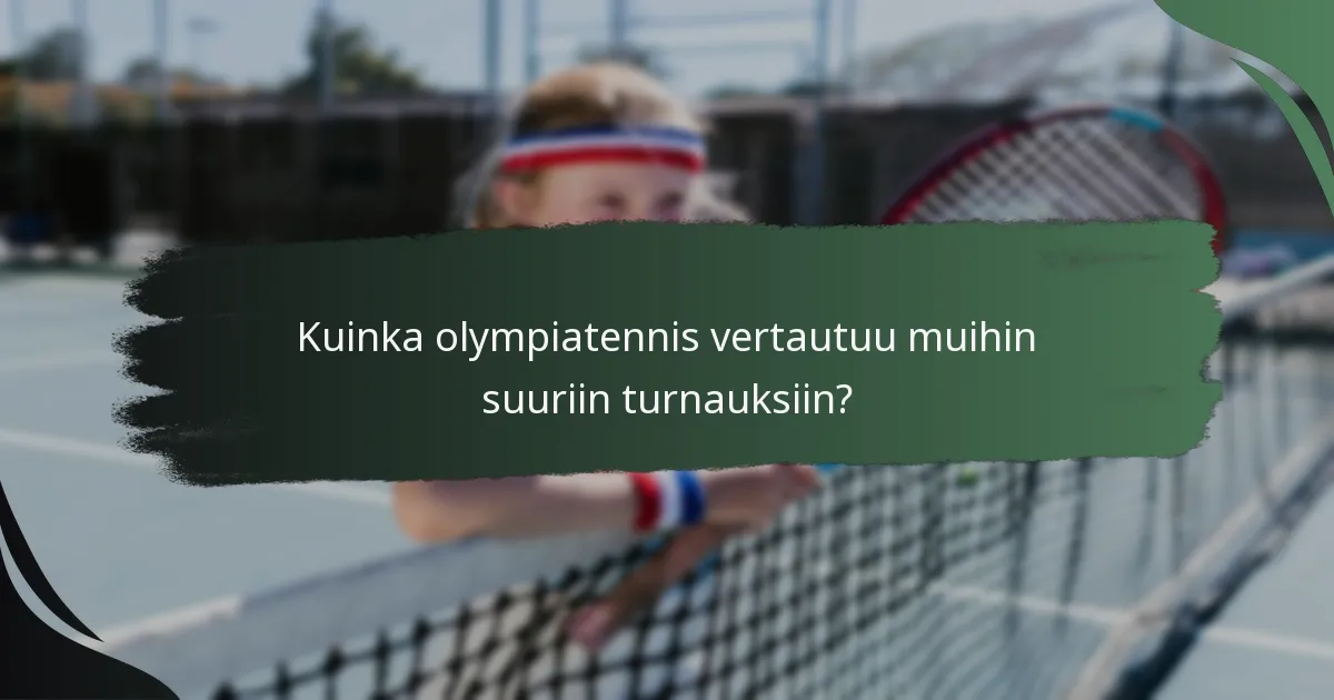 Kuinka olympiatennis vertautuu muihin suuriin turnauksiin?