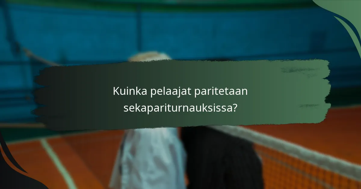 Kuinka pelaajat paritetaan sekapariturnauksissa?