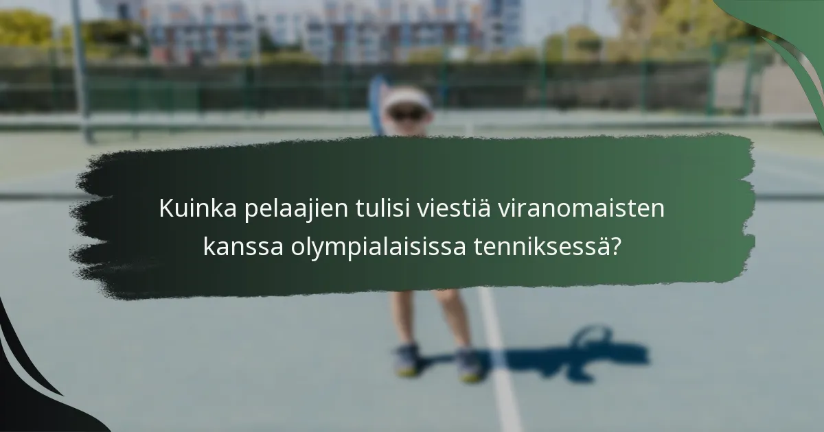 Kuinka pelaajien tulisi viestiä viranomaisten kanssa olympialaisissa tenniksessä?