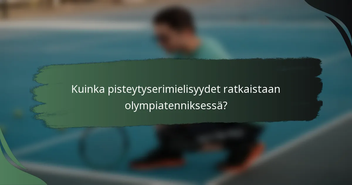 Kuinka pisteytyserimielisyydet ratkaistaan olympiatenniksessä?