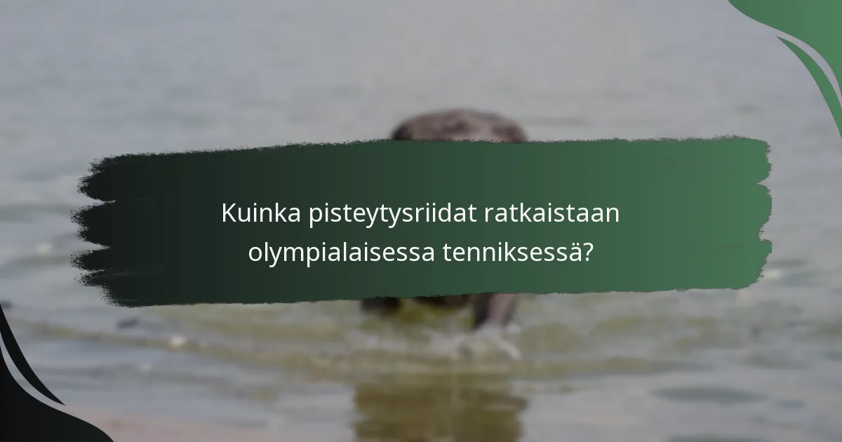 Kuinka pisteytysriidat ratkaistaan olympialaisessa tenniksessä?