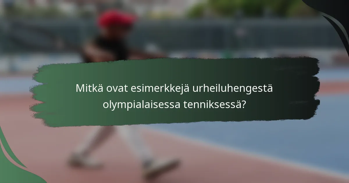 Mitkä ovat esimerkkejä urheiluhengestä olympialaisessa tenniksessä?