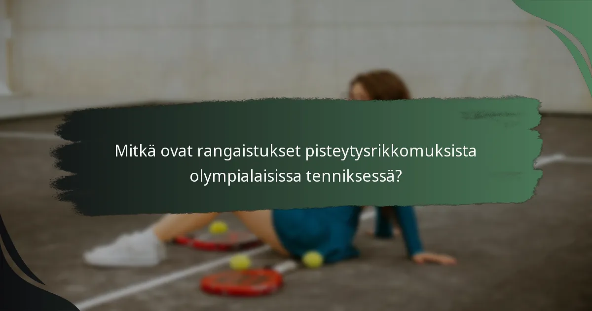 Mitkä ovat rangaistukset pisteytysrikkomuksista olympialaisissa tenniksessä?