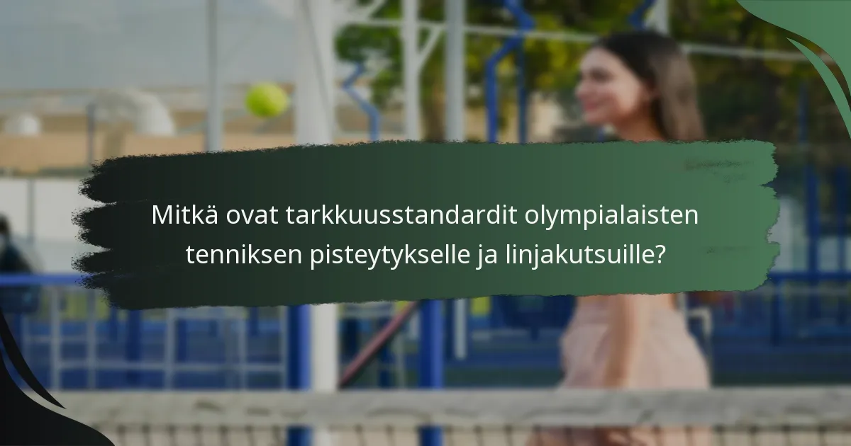 Mitkä ovat tarkkuusstandardit olympialaisten tenniksen pisteytykselle ja linjakutsuille?