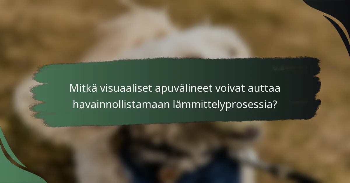 Mitkä visuaaliset apuvälineet voivat auttaa havainnollistamaan lämmittelyprosessia?